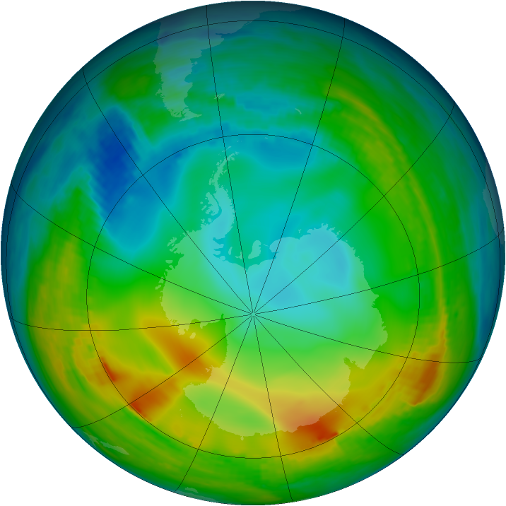 Antarctic ozone map for 07 June 1980